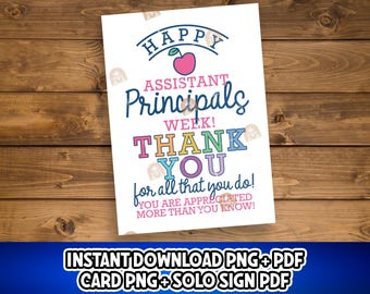Assistant Principals Week Gift Printable, Assistant Principal Appreciation Sign, Assistant Principal Thank You Card Vice Principal Gift Idea