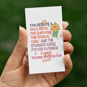 Teacher Gift Tag Printable, Teacher Appreciation Week, Funny Teacher Tag for Teacher Thank you Teacher Appreciation Tag, Teacher Cookie Tag