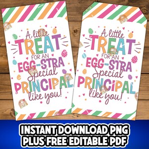Étiquette à biscuits de Pâques principale imprimable, étiquette-cadeau de remerciement pour le principal, étiquette-cadeau de Pâques pour le principal, étiquette de faveur de Pâques pour le principal, oeuf de Pâques