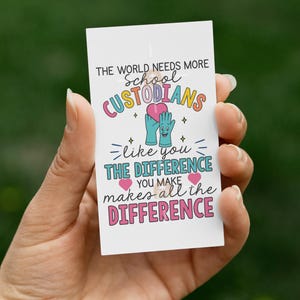 School Custodian Gift Tag, Printable School Custodian Appreciation, School Custodian Thank you School Custodian Day Tag for Custodian Cookie