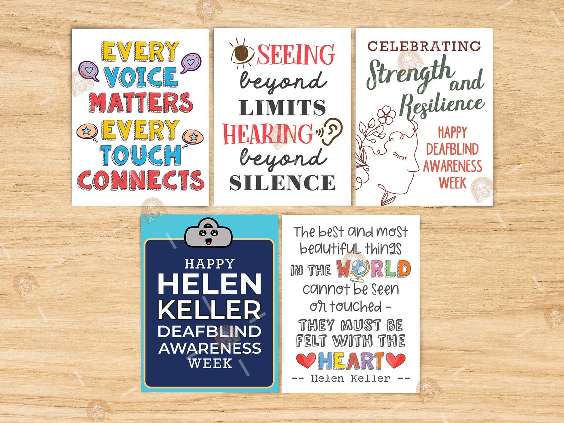 Helen Sign Deafblind Awareness Week Signs Printable Bundle, Helen Keller Deaf ...