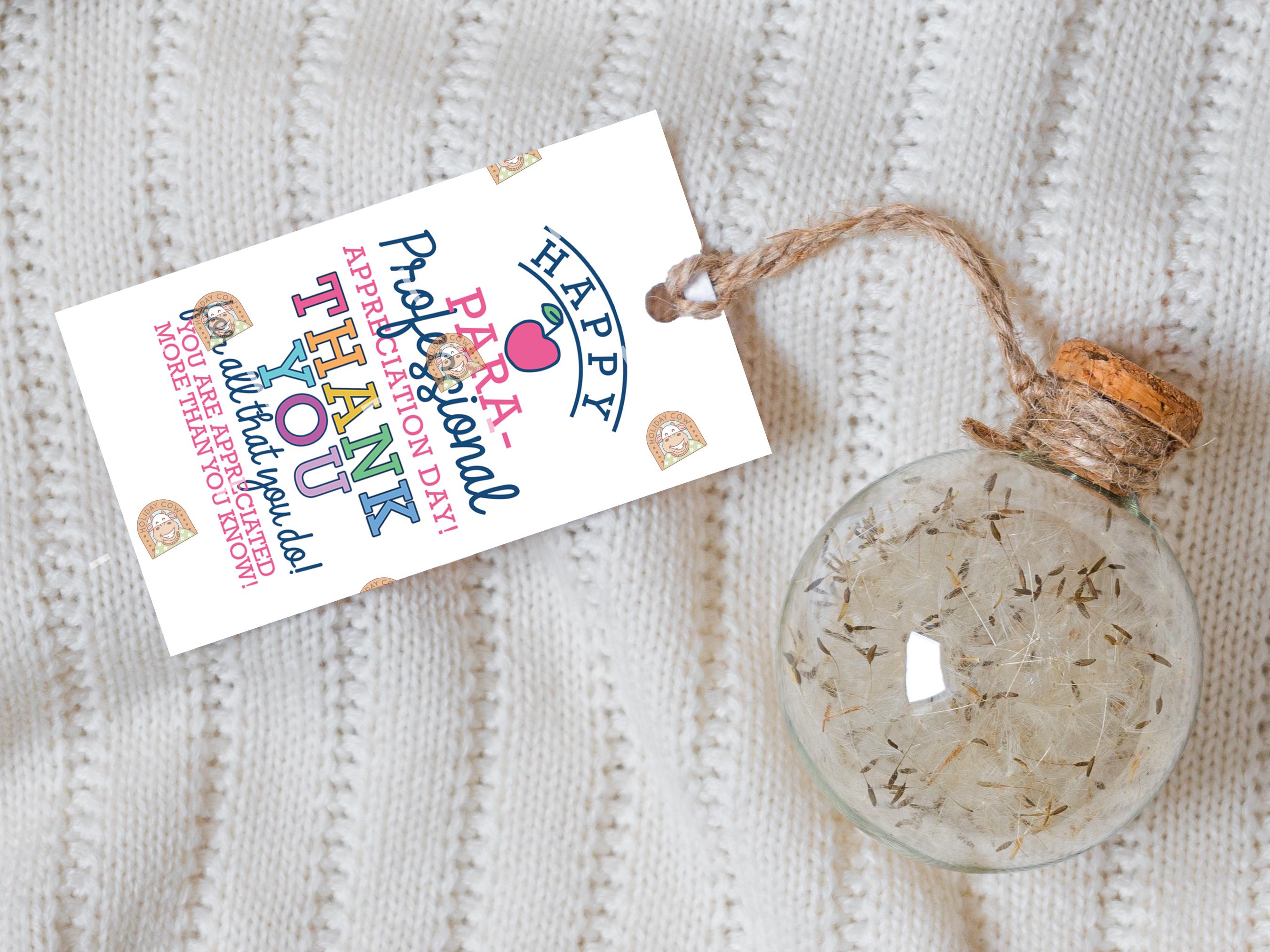 Paraprofessional Day Gift Tag, Printable Para Professional Day Tag ...
