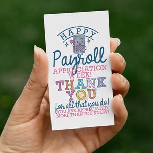 Payroll Week Gift Tag, Printable Payroll Tag, National Payroll Week Tag, Thank you Payroll Appreciation Tag, Payroll Gift Tag for Payroll