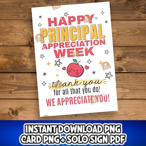 Principal Appreciation Week Card Printable, National Principals Week Gift, School Principal Thank You Poster, Happy Principals' Week Sign