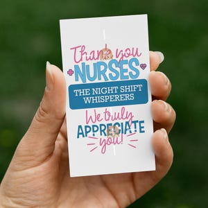 Printable Nurse Gift Tag, Nurse Appreciation, School Nurse Day Tag for Nurses, Funny Nurse Favor Tag, Thank you Nurses, Happy Nurses Week