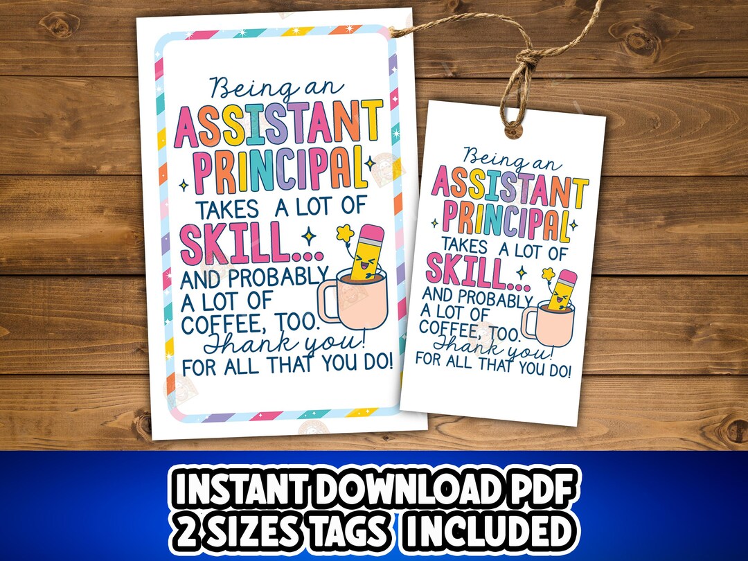 Assistant Principal Gift Tag Printable, Funny Assistant Principal ...
