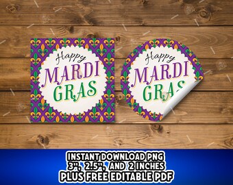 Happy Mardi Gras Tag, Mardi Gras Favor Tags, Printable Mardi Gras Tags,  Mardi Gras Cookie Tag, school mardi gras gift tags, Fleur de lis