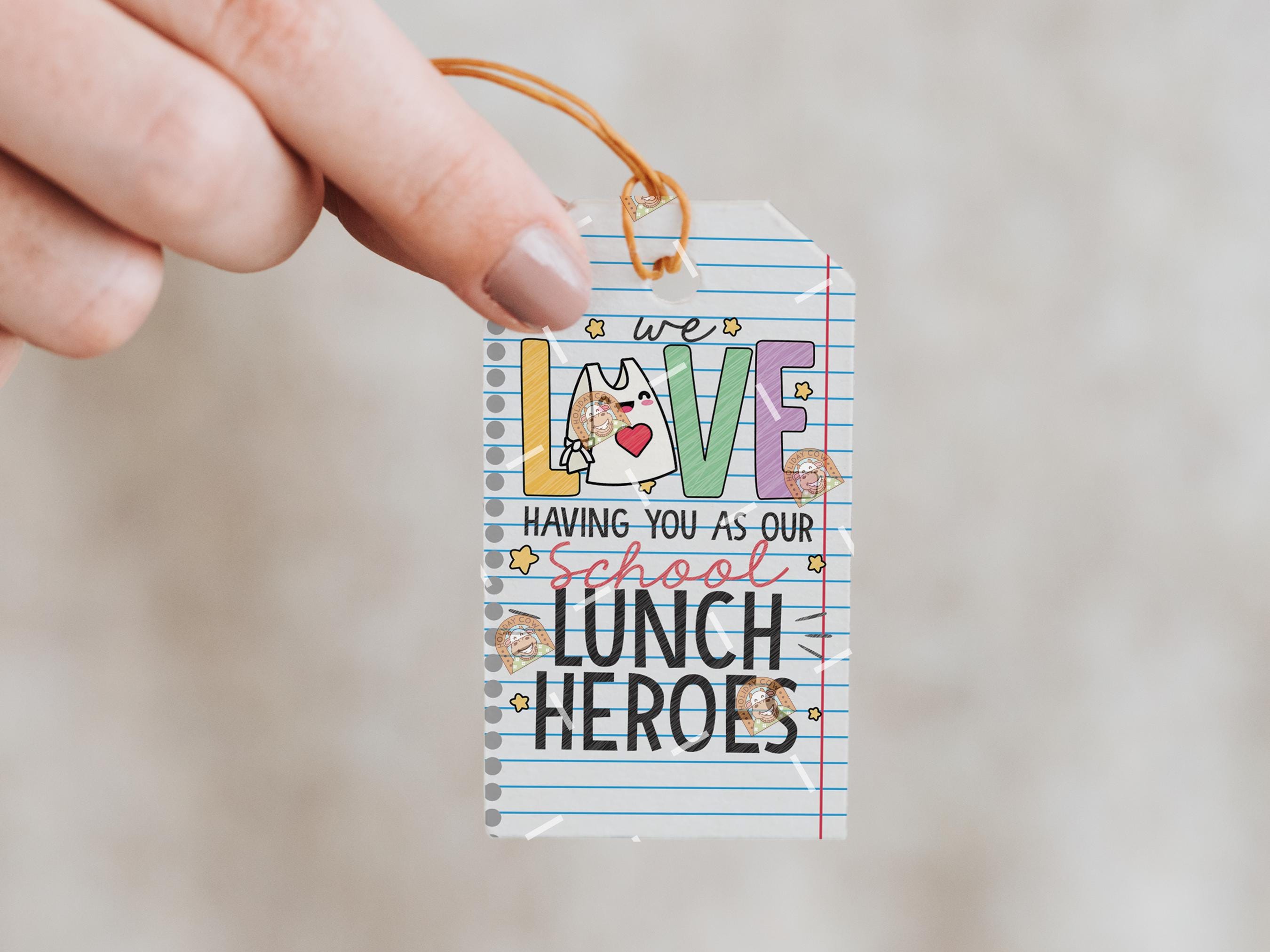 Printable School Lunch Hero Gift Tag, School Lunch Hero Day Tag, Lunch ...
