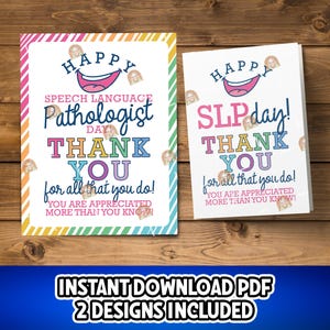 SLP Day Gift, Speech Language Pathologist Day Gift for SLP, Speech Pathologist Card Printable, Thank You Slp Day Card for Slp, SLP Day Sign