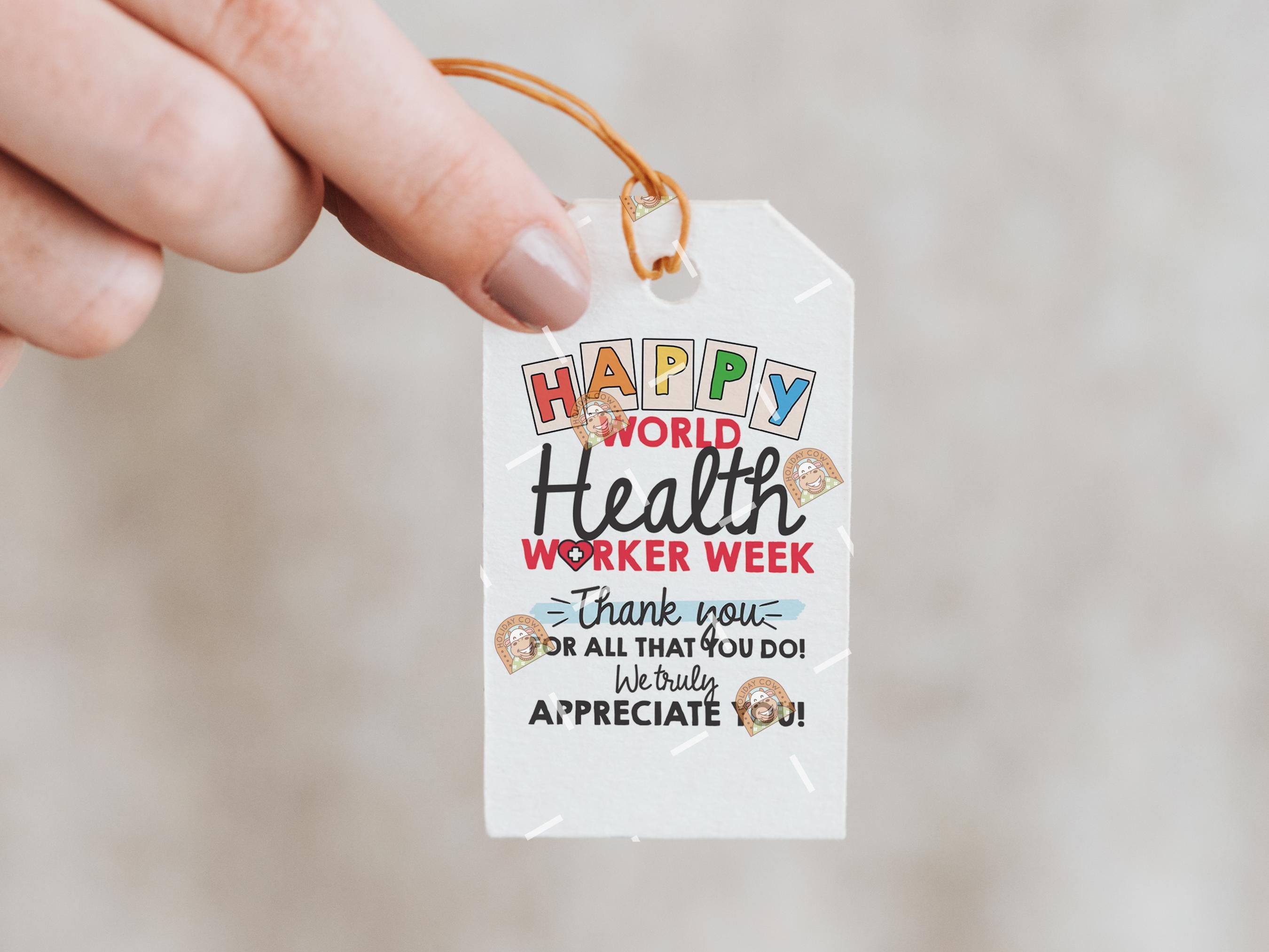 World Health Worker Week Tag Printable, Thank You Health Worker Tag ...