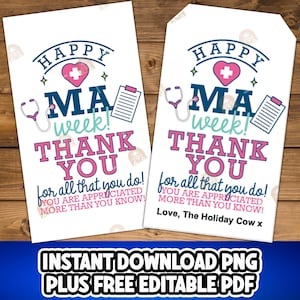MA Woche Geschenkanhänger, Arzthelferin Woche Tag, druckbare MA Woche Tag, Dankeschön Arzthelferin Geschenkanhänger, Ma Wertschätzung, MA Geschenkanhänger
