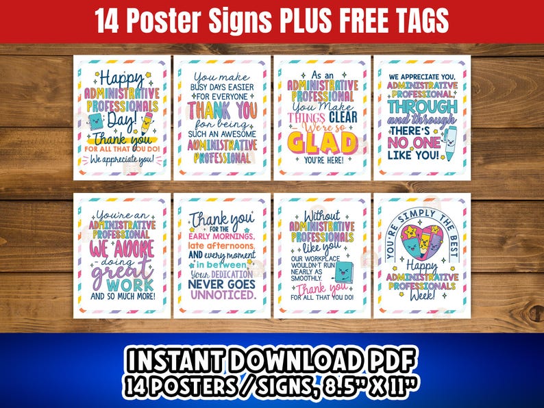 Administrative Professionals Day Signs Printable, Administrative Week ...
