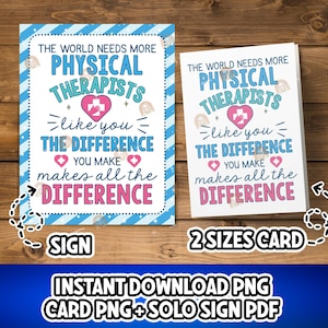 Physical Therapy Month Card for Physical Therapy Day, Printable PT Month Gift, Physical Therapist Gift for PT Day, Thank you PT Appreciation