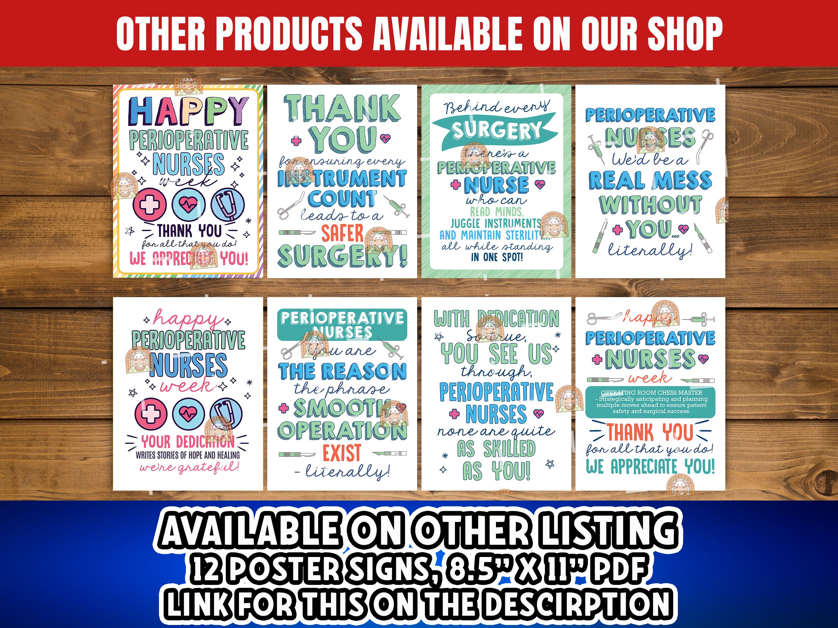 Perioperative Nurses Week Signs Printable, Operating Room Nurse Week ...