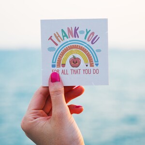 Teacher Appreciation Tag Printable, Teacher End of school year tag, Rainbow Teacher appreciation week Thank you Gift Tag, Teacher Cookie Tag