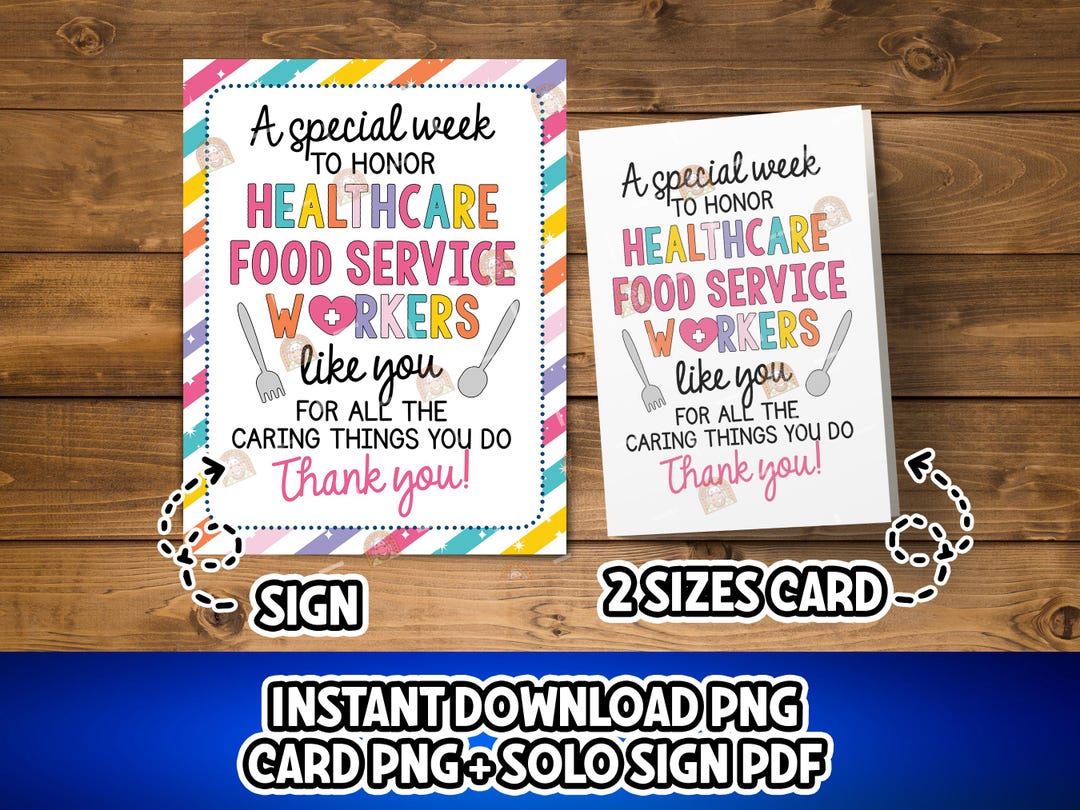 Healthcare Food Service Appreciation Sign, Printable Healthcare Food ...
