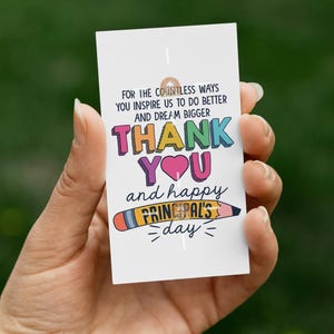 Principals Day Gift Tag Printable, School Principal Gift Tag, National Principal's Appreciation Day Tag, Principal Thank You Principal Tag