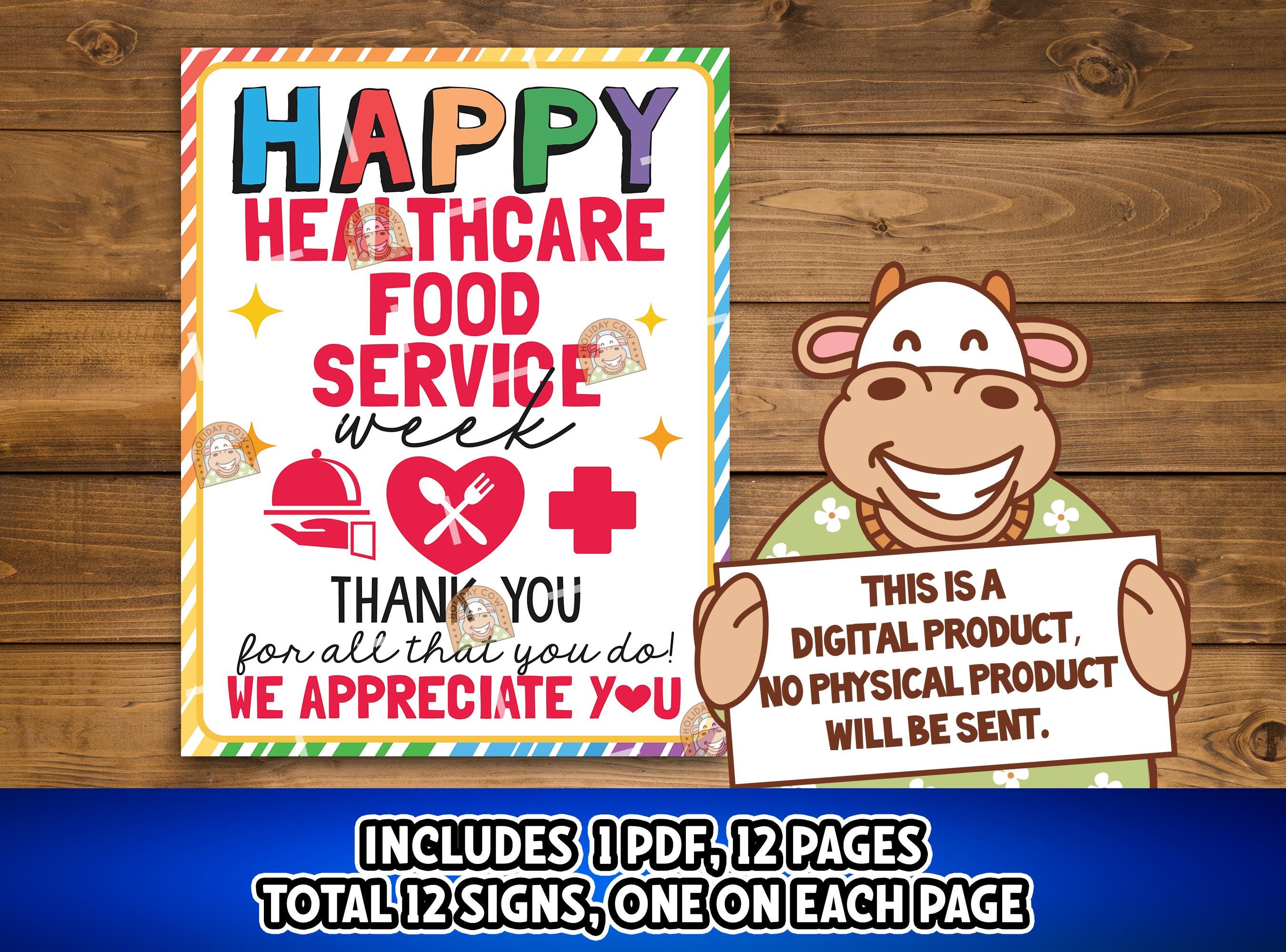 Healthcare Food Service Week Signs Printable, Healthcare Food Service ...
