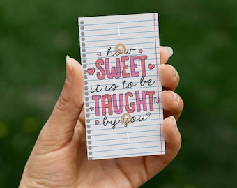 Printable Teacher Valentine Gift Tags, Valentine Teacher Appreciation Gift Tag, Teacher Thank you Tag, How Sweet it is to be Taught by you