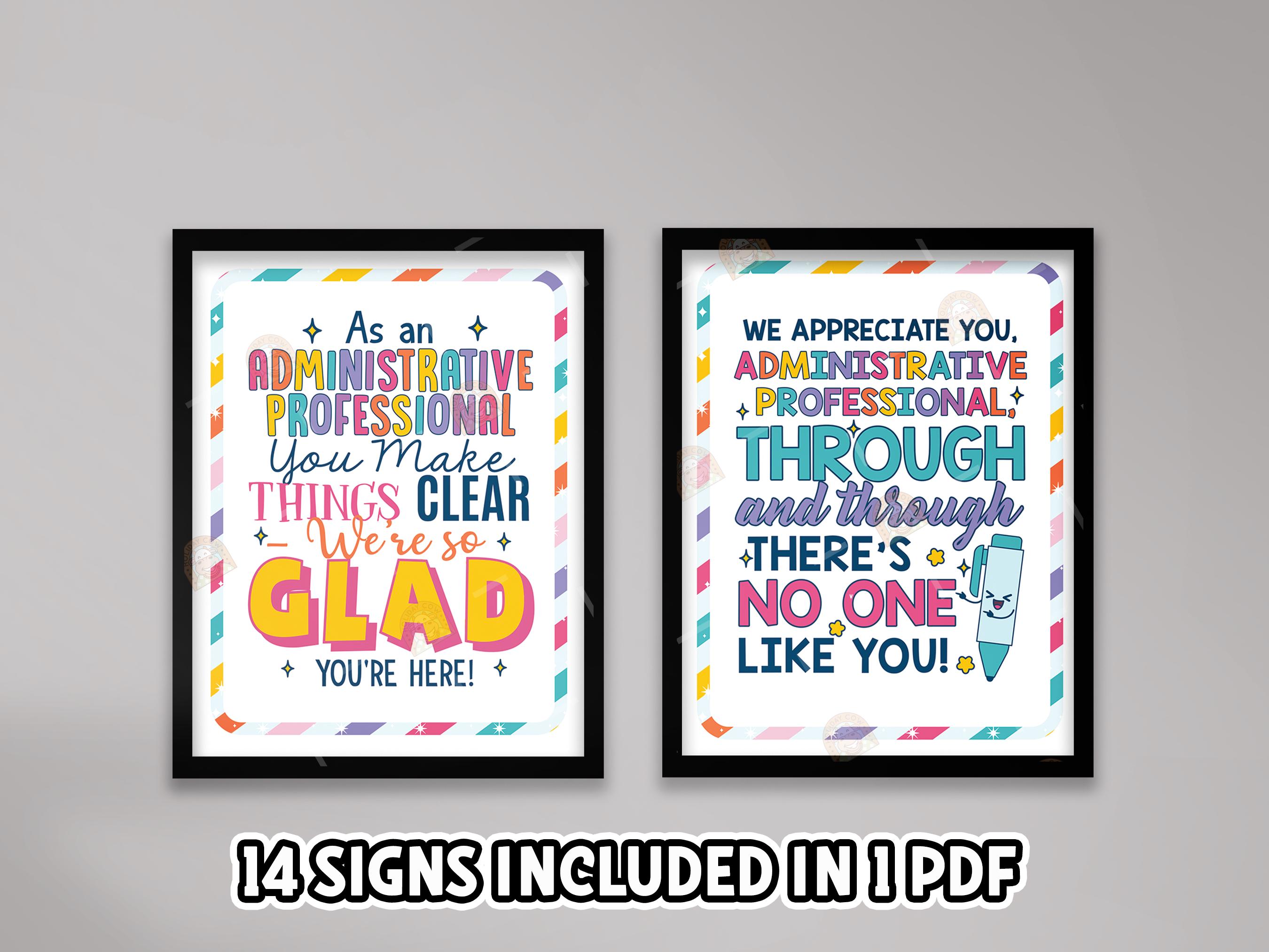 Administrative Professionals Day Signs Printable, Administrative Week ...