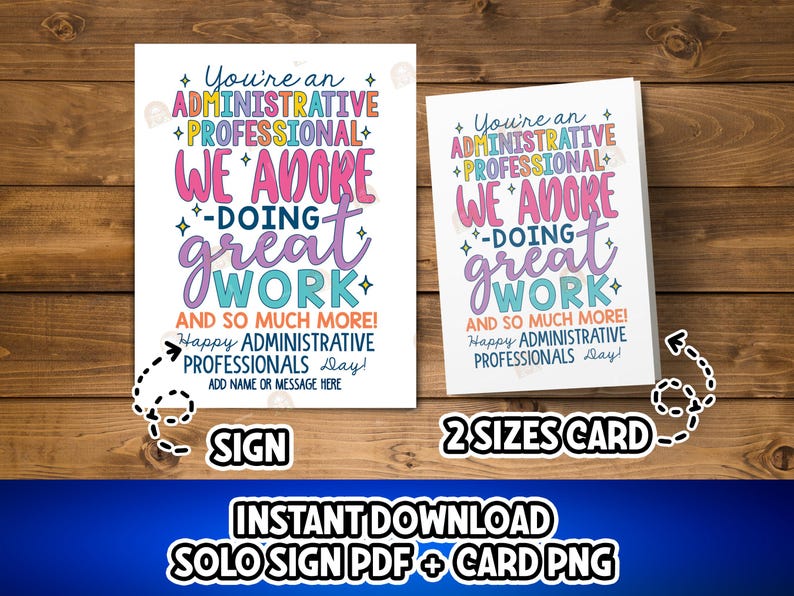 Administrative Professionals Day Sign, Printable Admin Appreciation Day ...