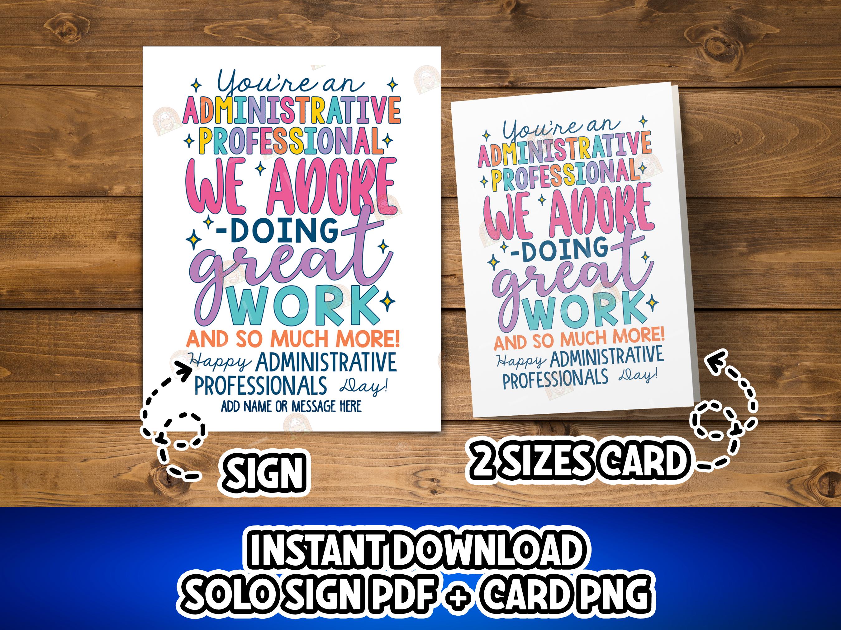 Administrative Professionals Day Sign, Printable Admin Appreciation Day ...