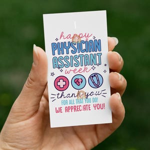 Physician Assistant Week Tags Printable, Physician Associate Gift Tag, Happy PA Week Gift Ideas, Thank you PA appreciation tag, PA week gift