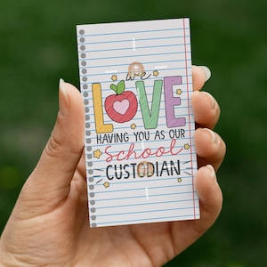 Custodian Gift tag Printable, Thank you Custodian Day Tag, School Custodian Day Gift Tag, School Maintenance Appreciation Day Gift Tag