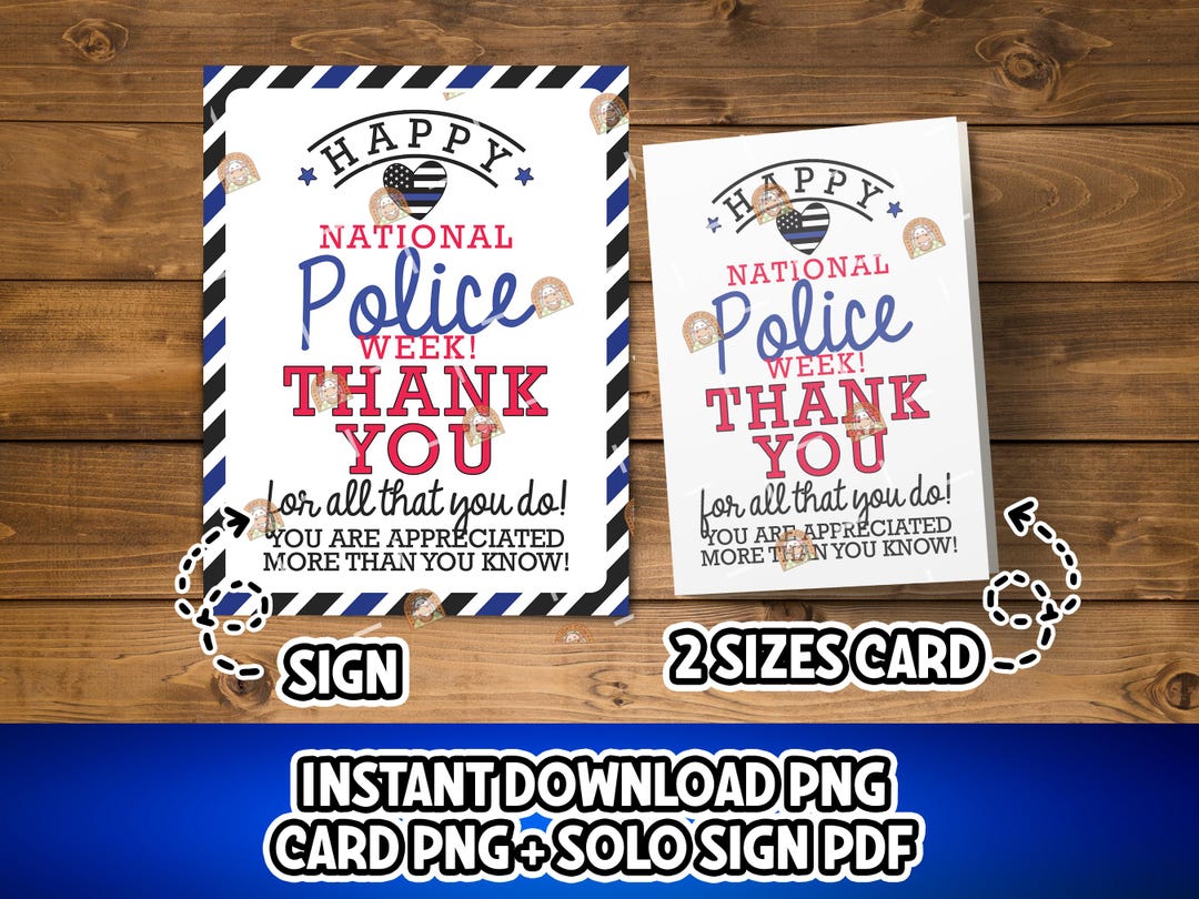 Police Week Gift, National Police Officers Week Sign Printable, Police ...