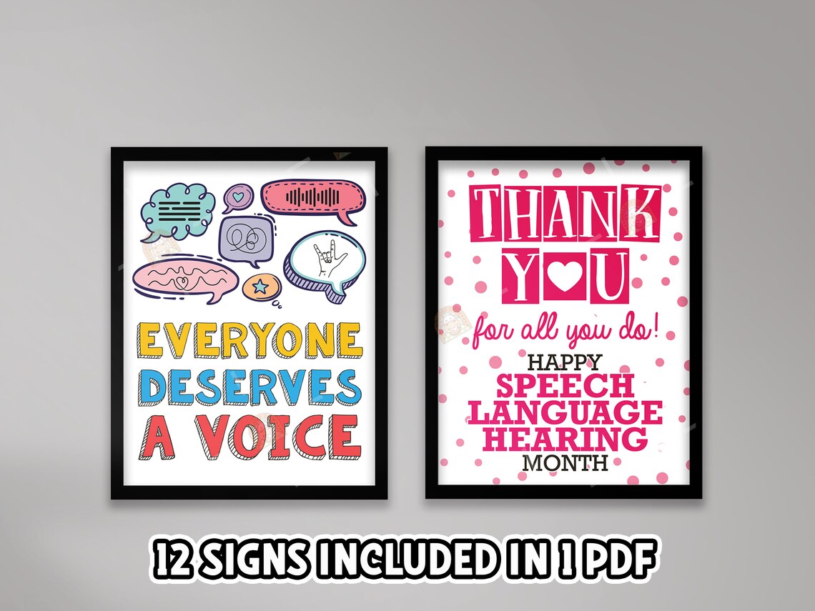 National Speech Language Hearing Month Signs Printable, Speech Language ...