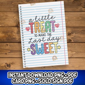 Afdrukbaar bordje einde schooljaar, traktatiekaart laatste schooldag, cadeau einde schooljaar, waardering schoolpersoneel waardering dessertbord