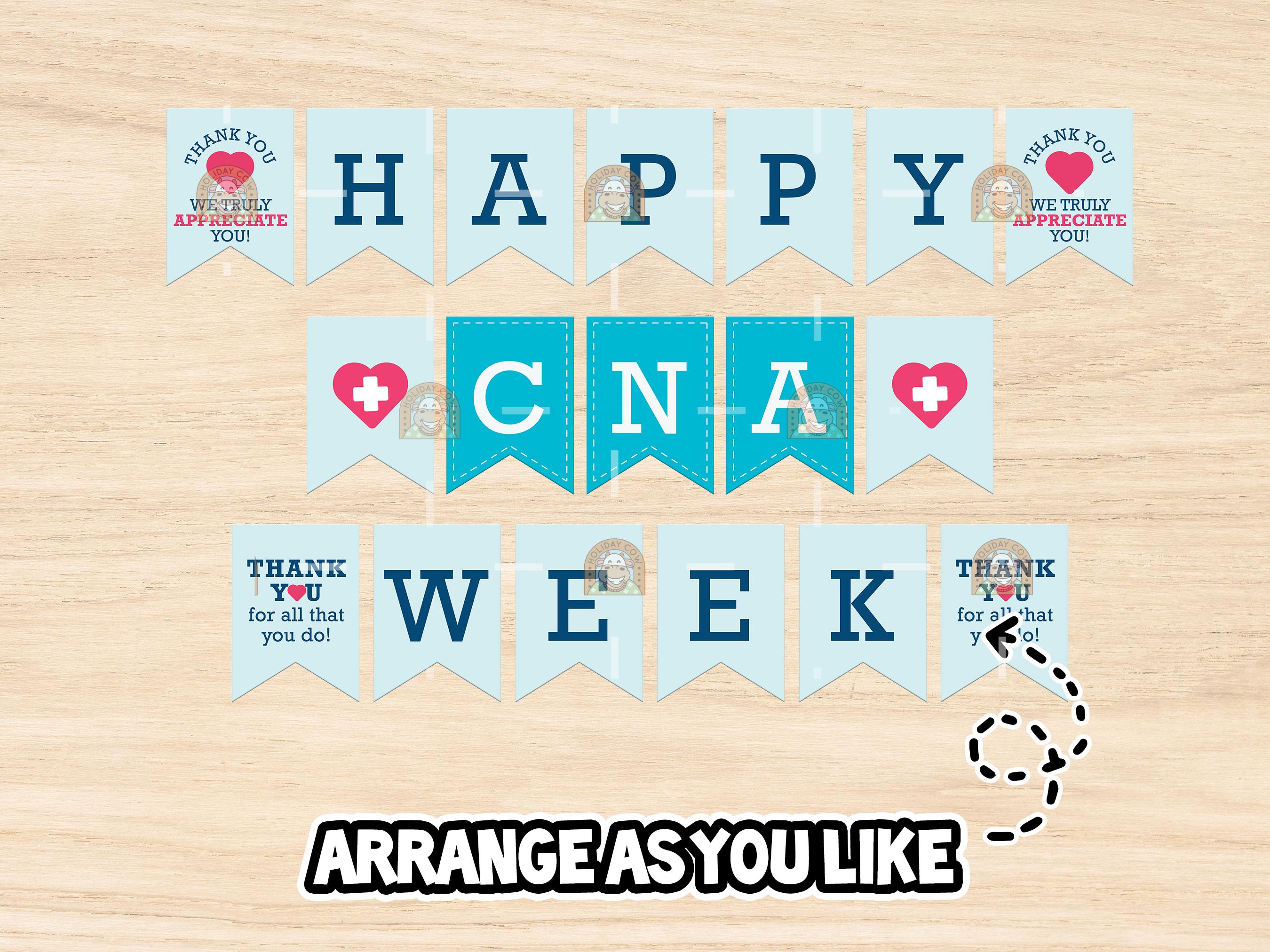 CNA Week Banner, CNA Banner Printable, Certified Nursing Assistant Week ...
