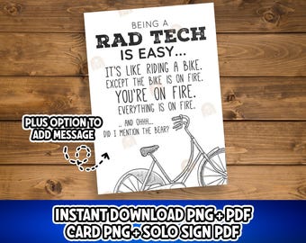 Rad tech Gift, Printable Rad Tech Week Gift, Funny Rad Tech Card, Thank you Rad Tech Appreciation Sign, Radiologic Tech Week