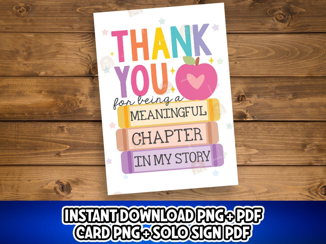 Teacher Appreciation Gift Printable, Thank You Teacher Gift for End of ...