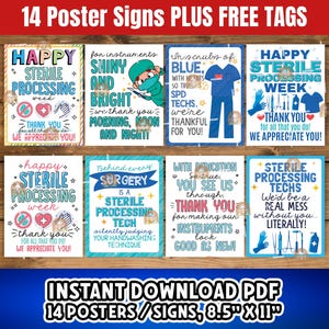 Sterile Processing Week Printable Signs, Sterile Processing Tech Gifts, SPD Week Poster, Central Service Week Sign, SPD Appreciation Decor