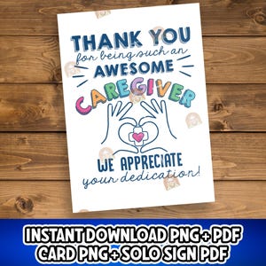 Regalo per chi presta assistenza, regalo stampabile per la settimana dell'assistenza infermieristica specializzata, biglietto di ringraziamento per chi presta assistenza, cartello di apprezzamento per chi presta assistenza