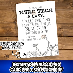 HVAC Tech Gift, HVAC Tech Day card printable, National HVAC Tech Day Gift, hvac Tech appreciation, hvac Technician gift, hvac tech thank you
