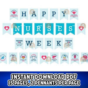 Nurses Week Banner, Printable National Nurses Week Garland, Thank you Nurse Gift, School Nurse appreciation, Happy Nurses Week 2025 Decor