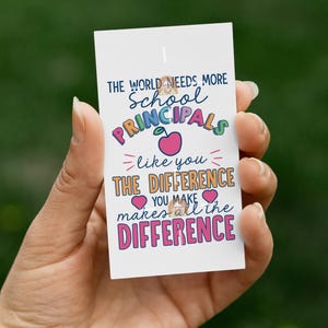 School Principal Gift Tag Printable, Thank You Principal Appreciation Gift Tag, Principals Day Tag,  National Principal's Day Gift Tag