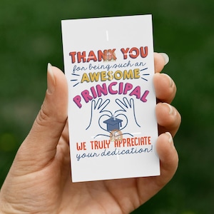 Principal Gift tag, American Education Week Tag, Thank you Principal Tag Printable, Principal Appreciation Gift tag, Awesome Principal Tag