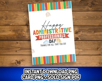 Administrative Professionals day Card, Administrative Professionals day gift Printable, Administrative Day Card, Administrative day Sign