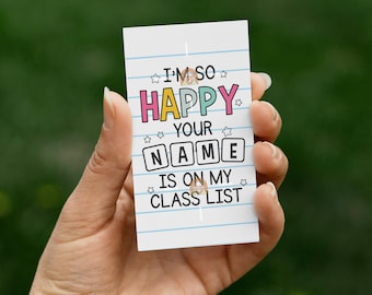 Printable Class Gift Tag, New School Year Student Gift Tag, First Week of School Gift Tag, First Day of School Tag, Name on My Class List