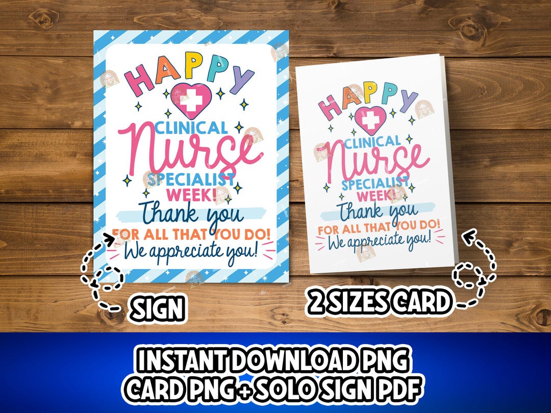 CNS Week Gift, Printable CNS Week Card, Clinical Nurse Specialist Week ...