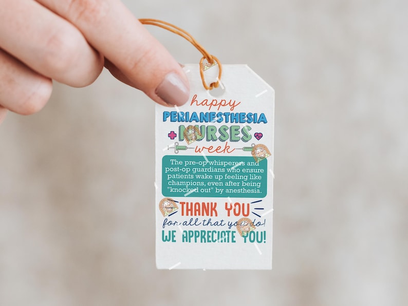 Perianesthesia Week Gift Tag Printable, Perianesthesia Nurse Gift Tag ...