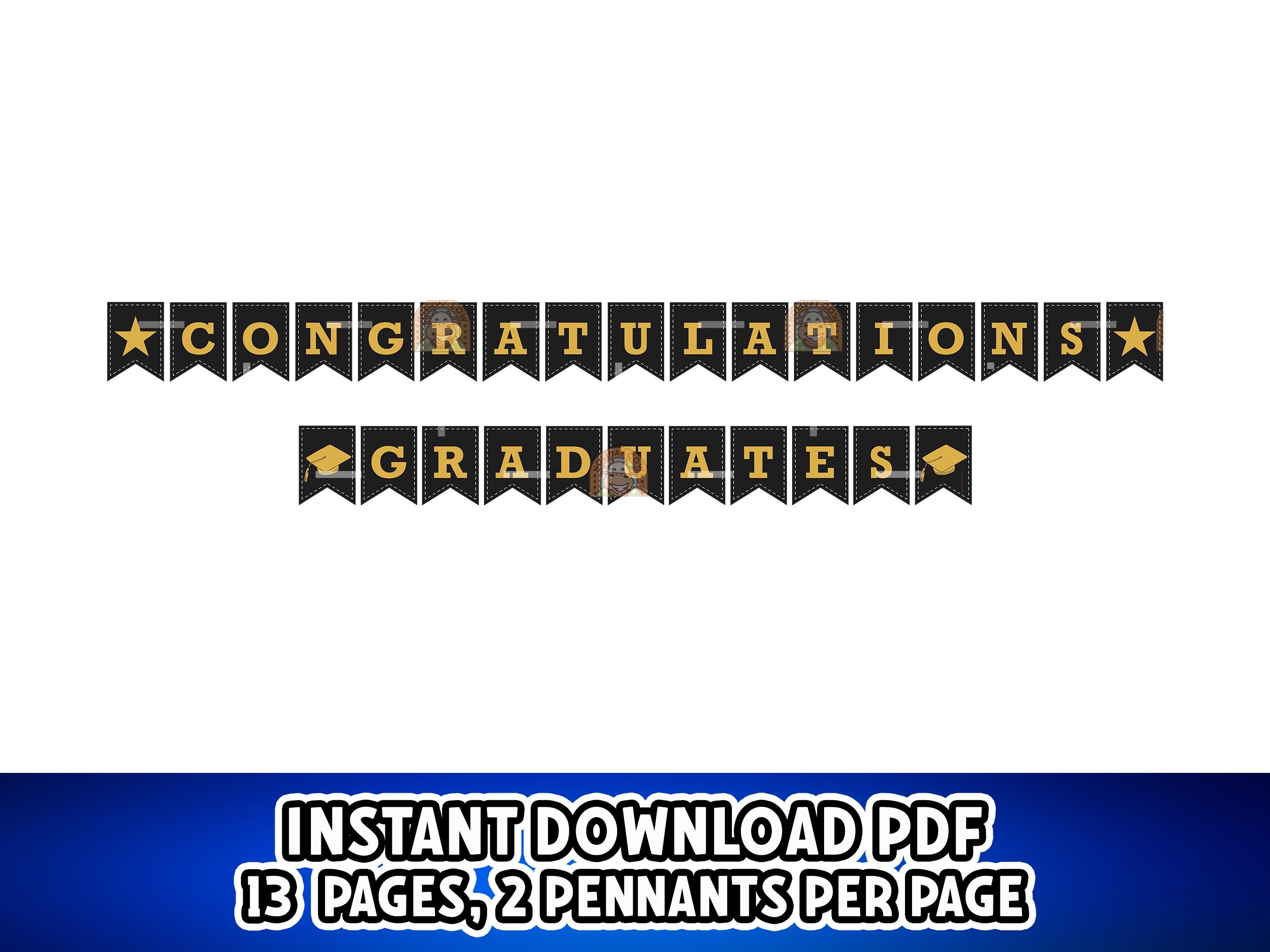 Congratulations Graduates Banner, Printable Grad Banner for Graduation ...