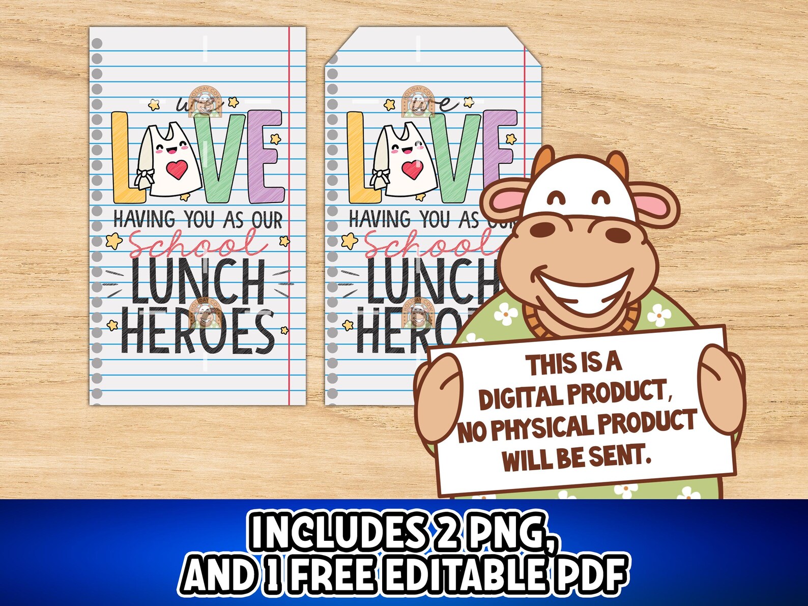 Printable School Lunch Hero Gift Tag, School Lunch Hero Day Tag, Lunch ...
