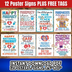 Pharmacy Week Sign Printable, Pharmacist Thank you Gift, Happy Pharmacy Week Decor, Pharmacist Week Poster, Gift for Pharmacist Appreciation