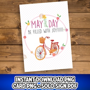 Enseigne du 1er mai, cadeau joyeux 1er mai, carte imprimable, carte panier 1er mai printemps, carte florale 1er mai, décoration de la fête du Travail pour le 1er mai