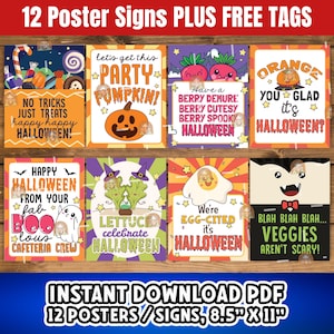 Halloween Cafeteria Sign Printable, Halloween Lunchroom Bulletin Board, Preschool Snack Room Halloween Decor, Food Service Lunch Area Poster