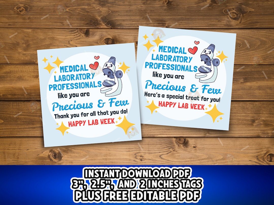Lab Week Tags, Lab Week Gift Tag, Happy Lab Week Thank You Tags, Happy ...